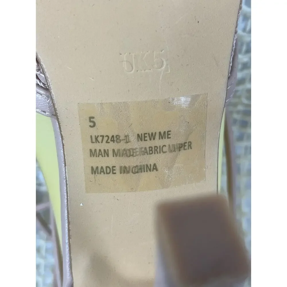 EGO Strappy Heeled Sandals Womens Size 5 Beige Mesh Clean Girl Minimalist Baddie